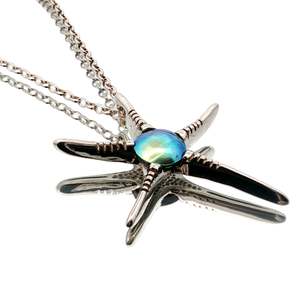 Sterling Silver Paua Pearl Starfish Necklace