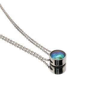 Sterling Silver Paua Pearl Glow Moon Necklace