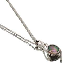 Pendants: Sterling Silver Paua Pearl Twist Necklace