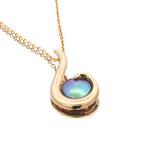 9ct Gold Paua Pearl Small Hook Necklace