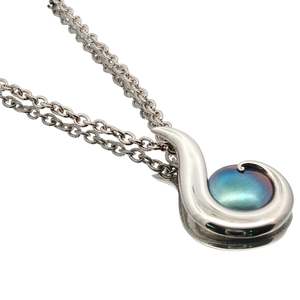 Anniversary: Sterling Silver Paua Pearl Large Hook Necklace