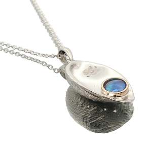 Regular Priced: December Birth Pearl - Two Tone Paua Shell Necklace