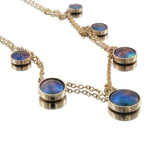 9ct Yellow Gold Paua Pearl The Seven Ascending Sisters Necklace