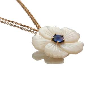 Pendants: 9ct Yellow Gold Paua Pearl Small Oyster Shell Necklace
