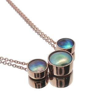 9ct Rose Gold Paua Pearl Trilogy Necklace