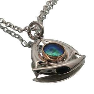 Two-Tone Paua Pearl Sailboat Necklace
