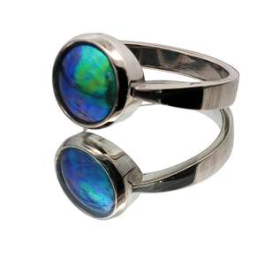 Platinum Paua Pearl Neptune Ring