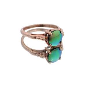 Rings: 9ct Rose Gold Paua Pearl Heart of The Koru Ring