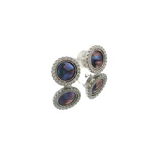 Regular Priced: Sterling Silver Paua Pearl Dual Radiance Studs
