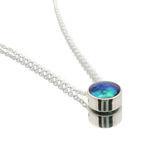 Regular Priced: December Birth Pearl - Sterling Silver Paua Pearl Eclipse Moon Necklace