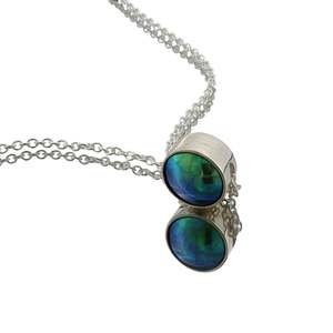 Regular Priced: March Birth Pearl - Sterling Silver Paua Pearl Eclipse Moon Necklace