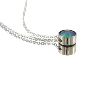 May Birth Pearl - Sterling Silver Paua Pearl Eclipse Moon Necklace
