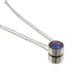 Regular Priced: July Birth Pearl - Sterling Silver Paua Pearl Glow Moon Necklace