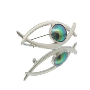 Sterling Silver Paua Pearl Memory Brooch