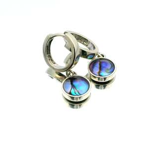 Modern And Trendy: 9ct White Gold Paua Pearl Mini Udana Earrings