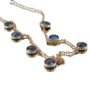 9ct Yellow Gold Paua Pearl Seven Sisters Necklace