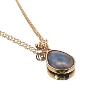 February Lavender: February Birth Pearl - 9ct Yellow Gold Paua Pearl Teardrop Marcella Necklace