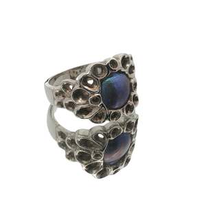 February Lavender: February Birth Pearl - Sterling Silver Paua Pearl Coral Ring