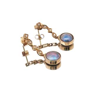 February Lavender: February Birth Pearl - 18ct Yellow Gold Paua Pearl Skara Earrings