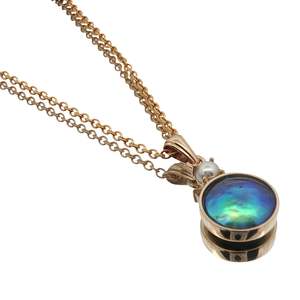 May Birth Pearl - 9ct Yellow Gold Paua Pearl Dual Necklace