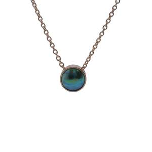 May Birth Pearl - 9ct Rose Gold Paua Pearl Moonrise Necklace