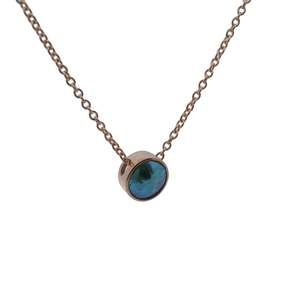 May Birth Pearl - 9ct Rose Gold Paua Pearl Moonrise Necklace