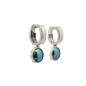 May Birth Pearl - Sterling Silver Paua Pearl Torea Mini Earrings