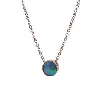 December Birth Pearl - 9ct Rose Gold Paua Pearl Moonrise Necklace