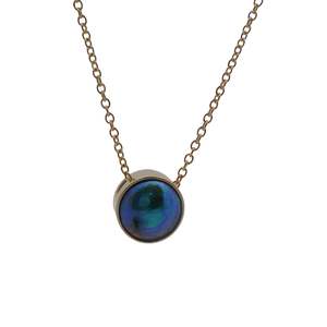 December Birth Pearl - 9ct Yellow Gold Paua Pearl Moonrise Necklace