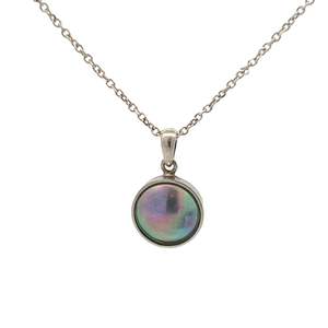 Pendants: Sterling Silver Paua Pearl Solitaire Necklace