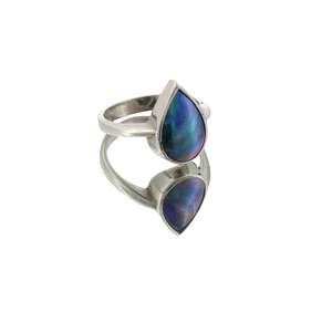 Rings: Sterling Silver Paua Pearl Fantail Ring
