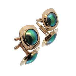9ct Yellow Gold Paua Pearl Mystery Cufflinks