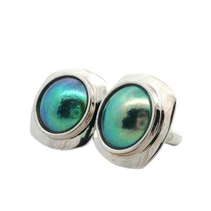 Cuff Links: Sterling Silver Paua Pearl Mystery Cufflinks