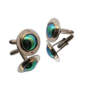 Cuff Links: Two-Tone Paua Pearl Saturn Cufflinks