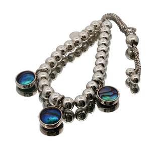 Bracelet: Sterling Silver Paua Pearl Silver Moons Bracelet