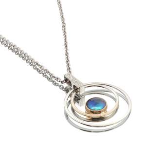18ct White & Yellow Gold Paua Pearl Orbit Necklace