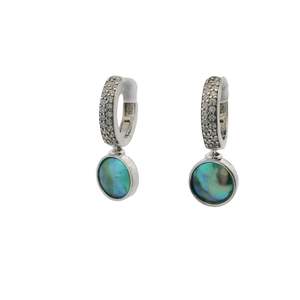 Sterling Silver Paua Pearl Betz Mini Earrings