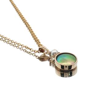 9ct Yellow Gold Paua Pearl Dual Necklace