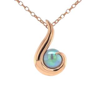 9ct Rose Gold Paua Pearl Large Hook Necklace
