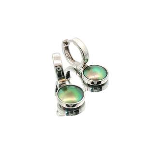 Gifts For Him: Sterling Silver Paua Pearl Torea Huggie Earrings