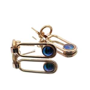 Gated Offers: 9ct Yellow Gold Paua Pearl Ocean Pin Earrings