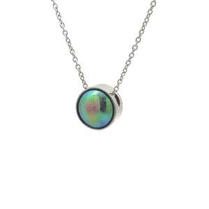 Modern And Trendy: 9ct White Gold Paua Pearl Sunrise Necklace
