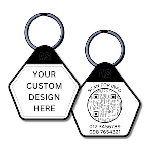 QR Code Dog ID Tag - Custom Design