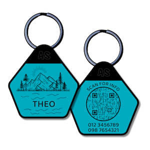 QR Code Dog ID Tag - Theo