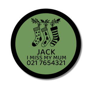 All: Slide-On Dog ID Tag - Stockings