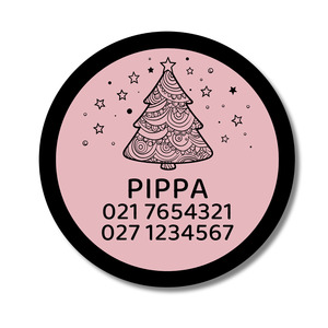 Slide-On Dog ID Tag - Christmas Tree