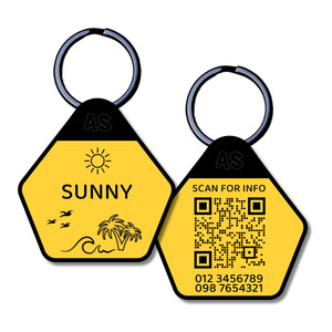 All: QR Code Dog ID Tag - Sunny