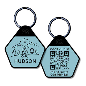 QR Code Dog ID Tag - Hudson