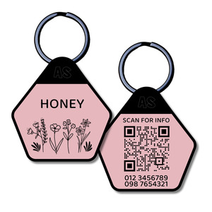 QR Code Dog ID Tag - Honey