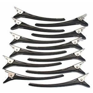Hair Accessories: Santorini - Black Sectioning Clips Nylon/Alum 12pk